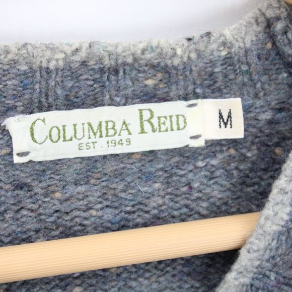 Vintage Columba Reid Cardigan Sweater Kids Knit Wool Gray Size Medium M - Picture 5 of 8